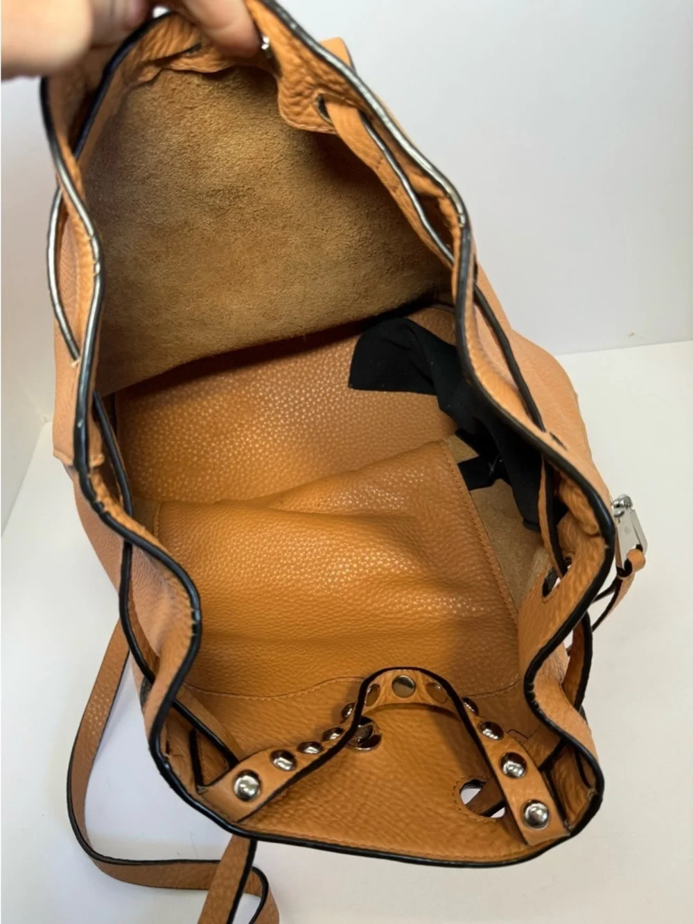 Beautiful Rebecca Minkoff Blythe studded leather drawstring backpack